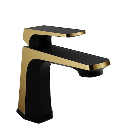 Anzzi 1-Handle Bathroom Faucet in Matte Black and Brushed Gold L-AZ903MB-BG